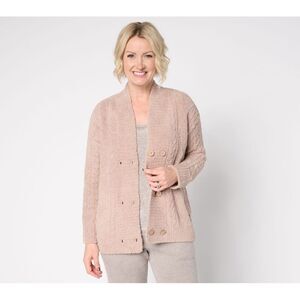 Top Knot Women's Sweater Sz S CozyChic Cable Buttd Cardigan Brown A661126